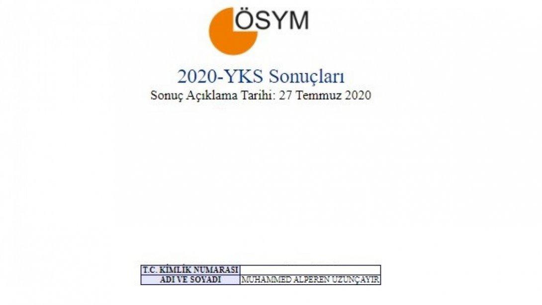 Türkiye 158. Öğrencisi İlçemiz Okullarından TESAN Fen Lisesinden